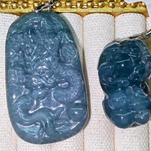Burmese Blue Jadeite Pendants