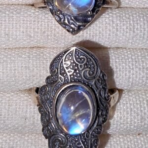 White Moonstone Rings