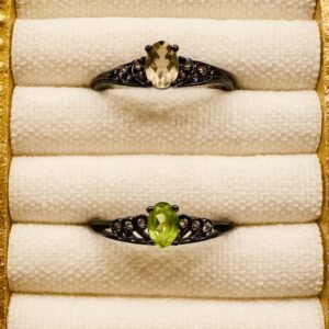 Black Coated Tiara Rings