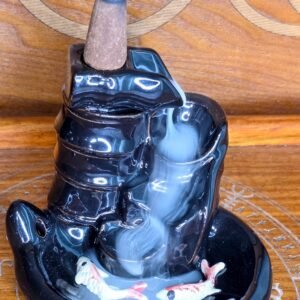 Black Rock Cascade in Koi Pond Backflow Incense Holder